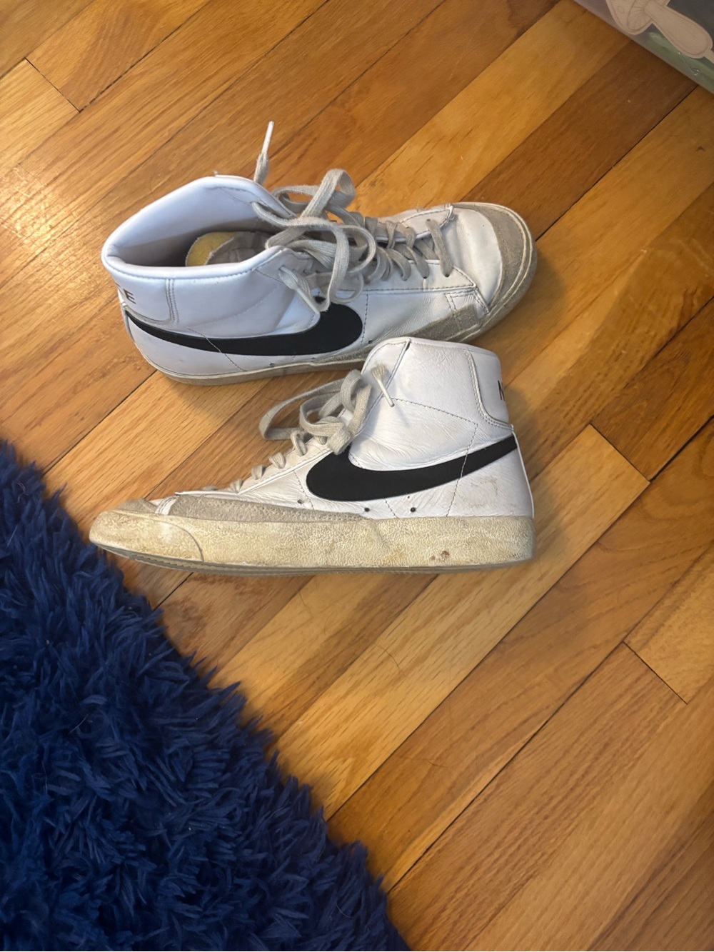 Nike White and Black High-Top Sneakers